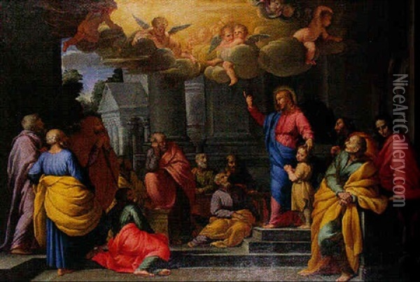 Le Christ Parmi Les Docteurs Oil Painting - Giuseppe Bartolomeo Chiari