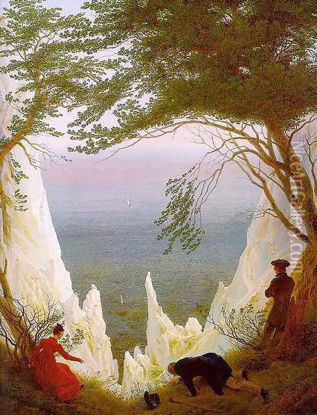 Chalk Cliffs on Rügen c. 1818 Oil Painting - Caspar David Friedrich