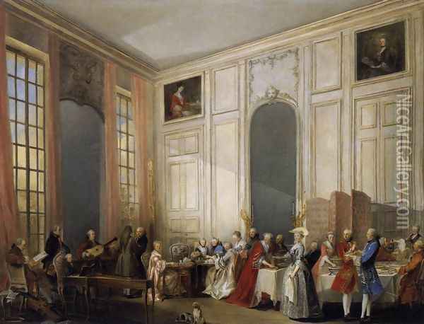 Afternoon Tea at the Temple 1766 Oil Painting - Michel-Barthelemy Ollivier