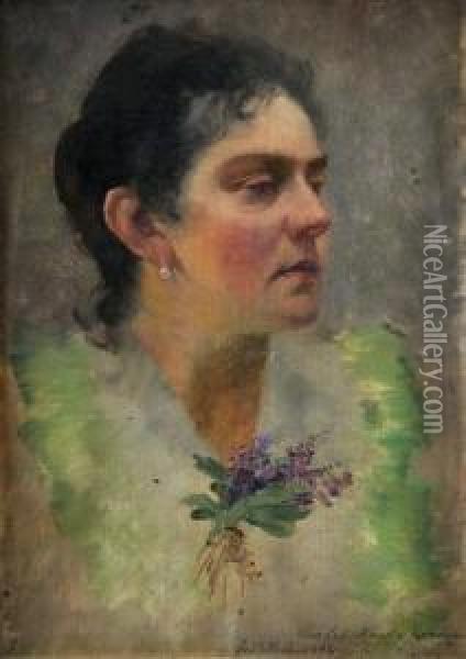 Portret Miri Czobel - Sestry Ladislava Mednyanszkeho Oil Painting - Nandor Katona