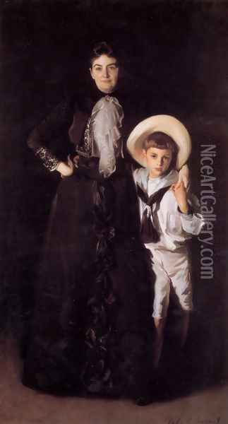 Mrs. Edward L. Davis and Her Son Livingston Oil Painting - John Singer Sargent