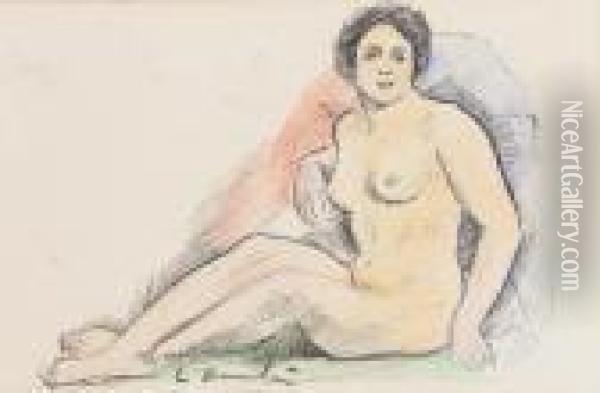 Female Nude Oil Painting - George Leslie Hunter
