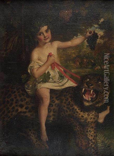 The Young Bacchus Riding On A Leopard Oil Painting - James Archer