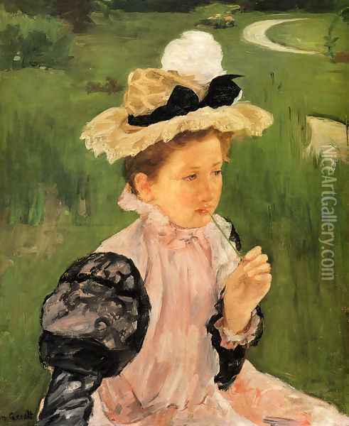 Portrait Of A Young Girl Oil Painting - Mary Cassatt