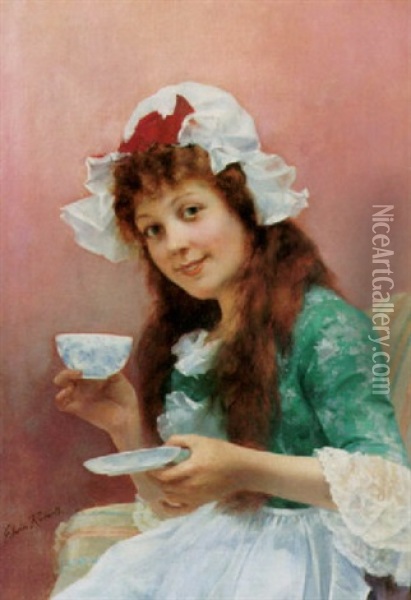 Tea Time Oil Painting - Edwin Thomas Roberts