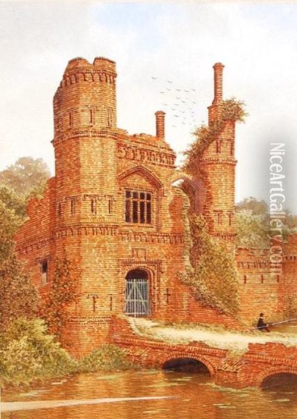 Remains Of Nether Hall, Essex Oil Painting - James Lawson Stewart
