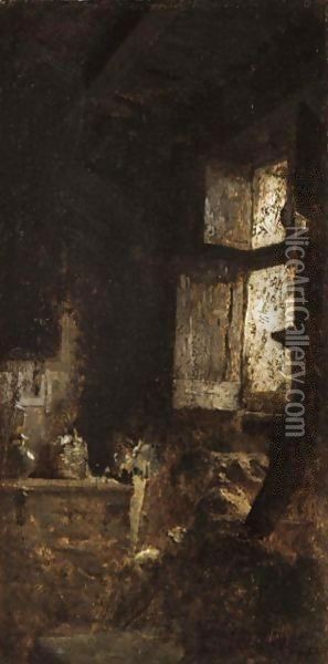 The Light Through The Window Oil Painting - Giuseppe de Nittis