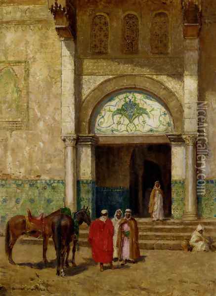 A Rest Outside A Mosque Oil Painting - Addison Thomas Millar