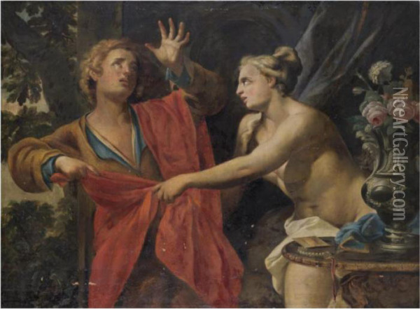Joseph And Potiphar's Wife Oil Painting - Francesco Trevisani