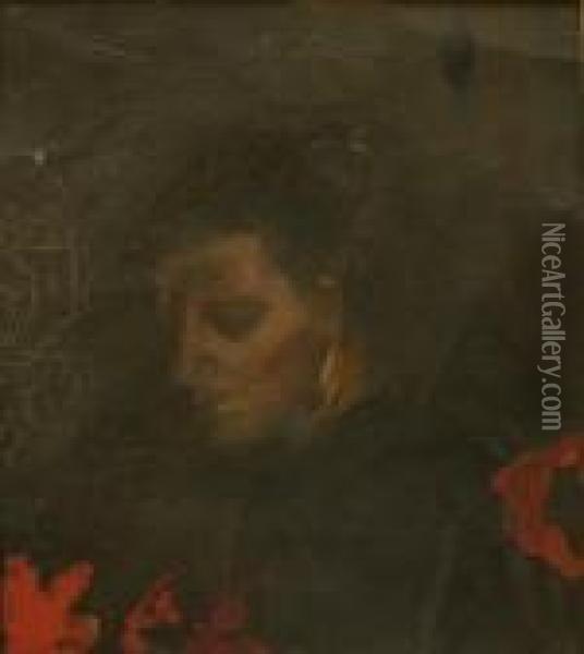 Pensive Moment - Bust Portrait' Oil Painting - Walter Richard Sickert