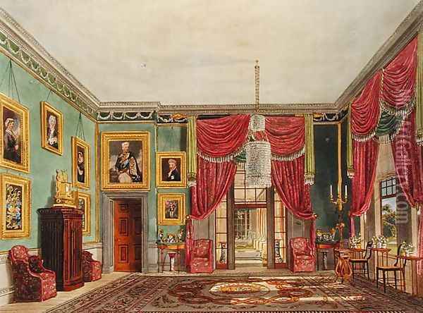 The Green Pavilion, Frogmore House, from The History of the Royal Residences, engraved by Daniel Havell (1785-1826), by William Henry Pyne (1769-1843), 1819 Oil Painting - Charles Wild