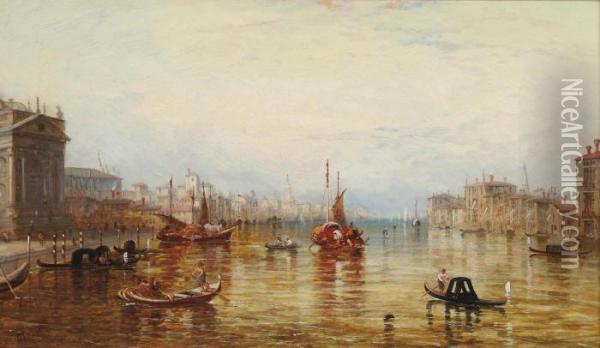 On The Grand Canal, Venice Oil Painting - Alfred Pollentine