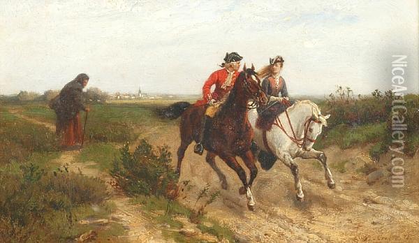 Across The Common Oil Painting - Ernest Crofts