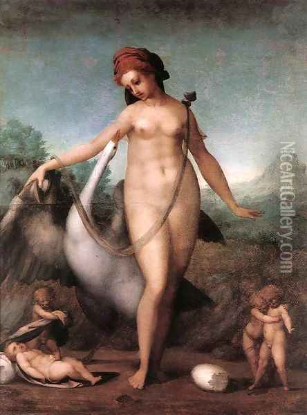 Leda and the Swan Oil Painting - (Jacopo Carucci) Pontormo