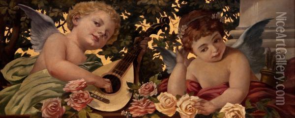 Allegory Of Music Oil Painting - Leopold Loeffler