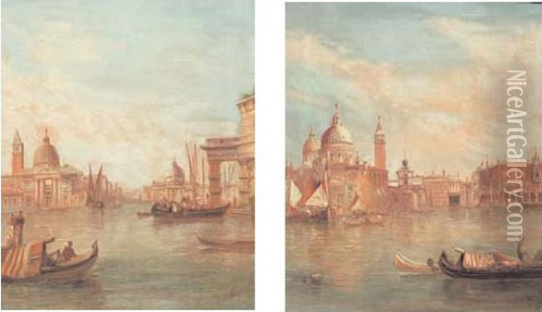Santa Maria Della Salute Venezia - San Giorgio Maggiore Venezia Oil Painting - Alfred Pollentine