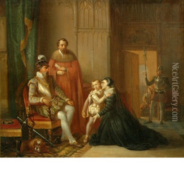 The Mother's Plea Oil Painting - Wilhelmus Cornelis Chimaer Van Oudendorp