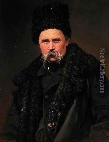 Portrait of the Ukranian Author Taras Grigorievich Shevchenko (1814-61), 1871 Oil Painting - Ivan Nikolaevich Kramskoy