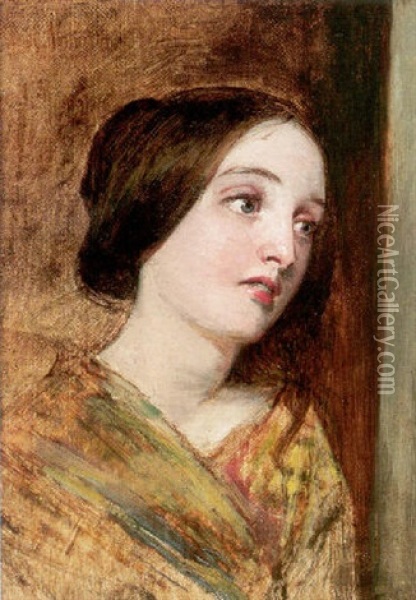 Head Oil Painting - William Powell Frith