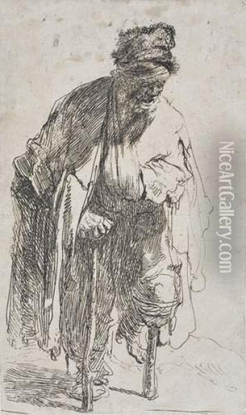 Beggar With A Wooden Leg Oil Painting - Rembrandt Van Rijn