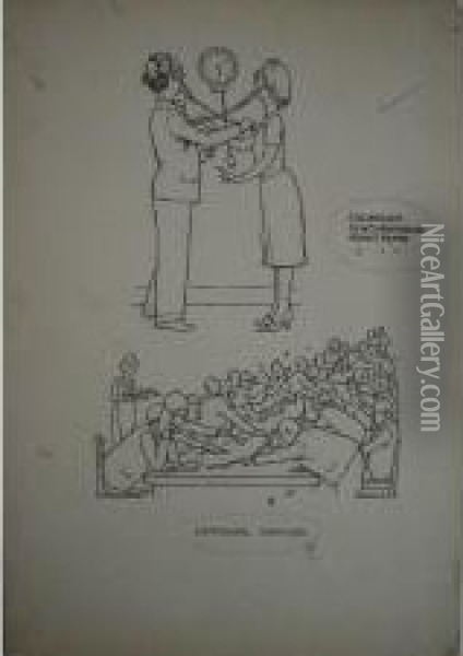 How To Run A Communal Home Oil Painting - William Heath Robinson