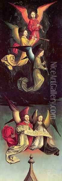 A Choir of Angels 1459 Oil Painting - Simon Marmion