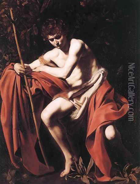 St. John the Baptist c. 1604 Oil Painting - Caravaggio