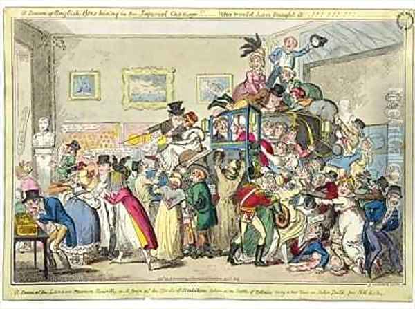 A Swarm of English Bees Hiving in the Imperial Carriage Oil Painting - George Cruikshank I