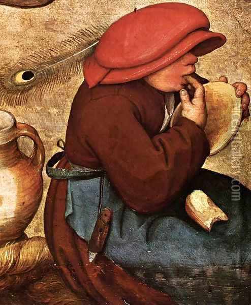 Peasant Wedding (detail) 5 Oil Painting - Pieter the Elder Bruegel