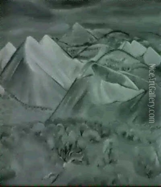 Mine Dumps, Gold Valley Oil Painting - Helen Forbes