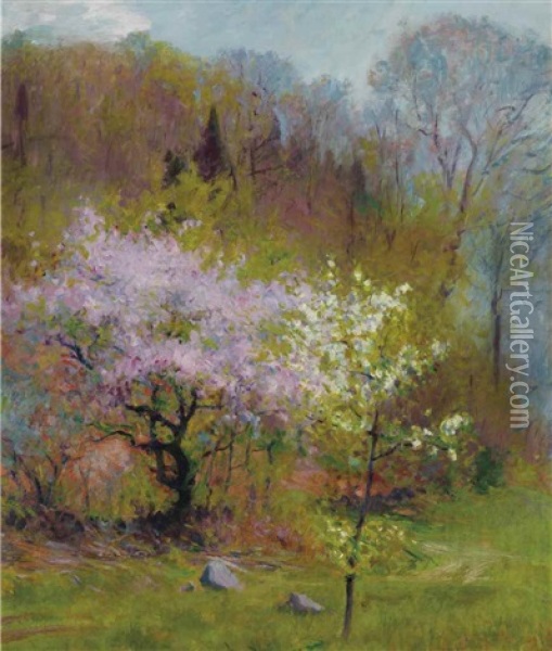 Spring Trees Oil Painting - Robert Vonnoh