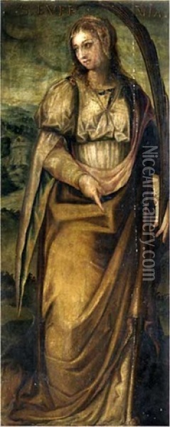 Sainte Euphemie Oil Painting - Luis de (Carvajal) Carbajal