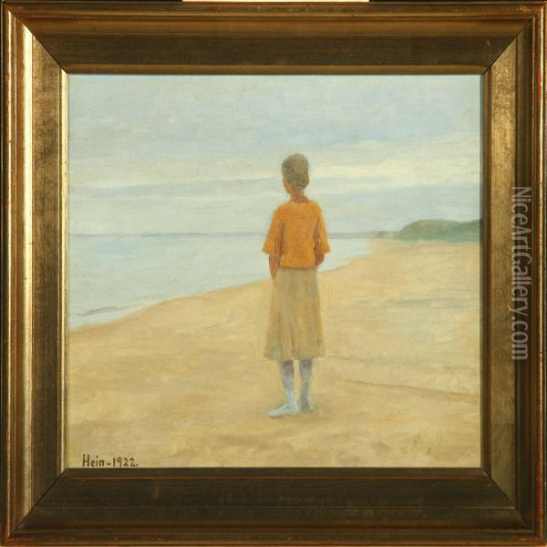 Gertrud Ved Skagen Strand Oil Painting - Einar Hein