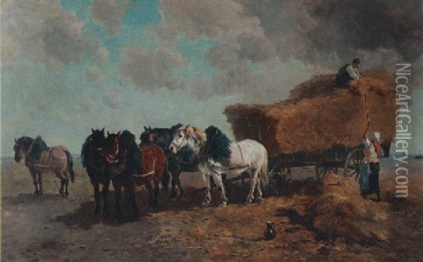 Hay Time Oil Painting - Henry Schouten