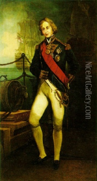 Portrait Of Admiral Lord Nelson Oil Painting - Robert Graves