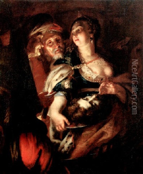 Salome Mit Dem Haupt Des Heiligen Johannes D.t. Oil Painting - Joachim von Sandrart the Elder