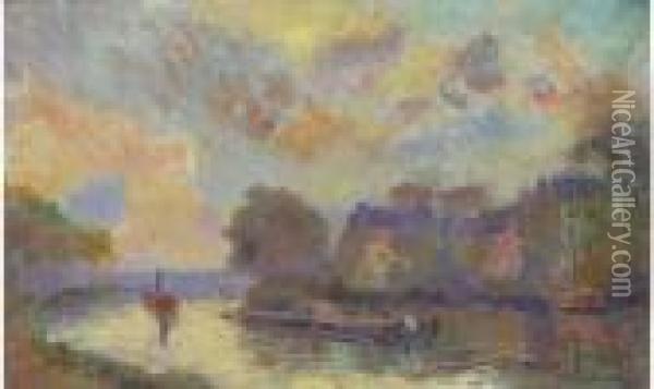 Le Bassin De Charenton Oil Painting - Albert Lebourg