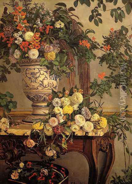 Flowers Oil Painting - Frederic Bazille