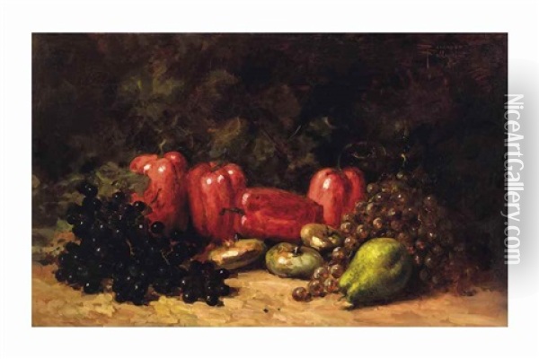 Still Lives With Fruit And Vegetables Oil Painting - Riccardo Pellegrini