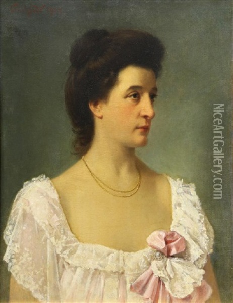 Portrait Of A Lady Oil Painting - Friedrich Karl Steinhardt