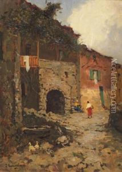 Vecchi Casolari Presso Rivoli Oil Painting - Giuseppe Buscaglione