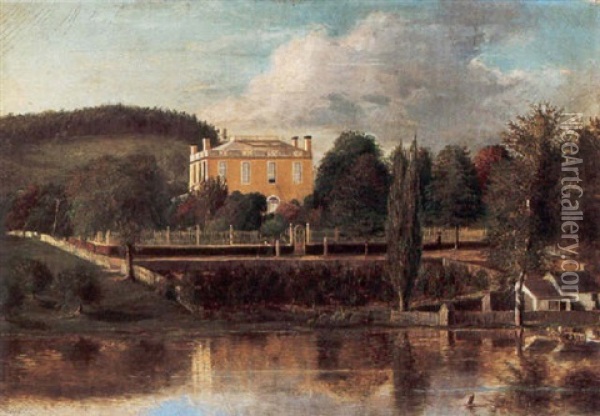 A View Of The Gantley House And Grounds Oil Painting - Arthur Parton