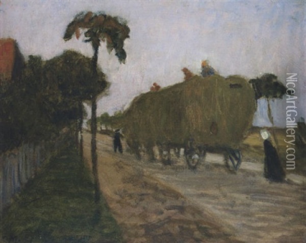 Erntewagen In Worpswede Oil Painting - Otto Modersohn