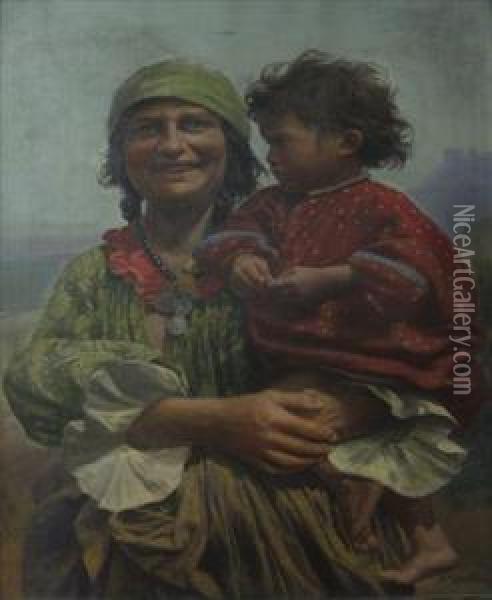 Native Mother And Child Oil Painting - Archibald Willard