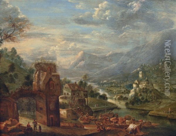 Panoramic View Of A River Valley Oil Painting - Cornelis Verdonck