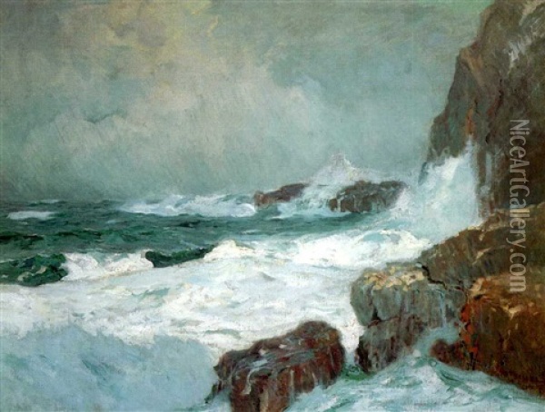 Crashing Surf Oil Painting - William Ritschel