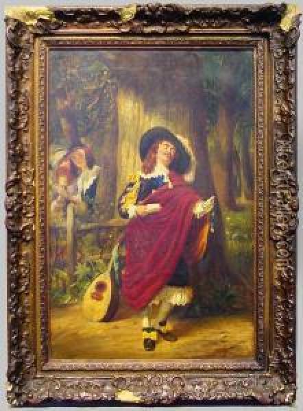Troubadour Oil Painting - John Callcott Horsley