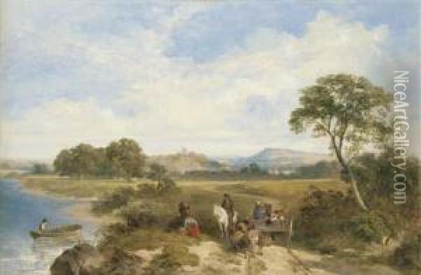 View Near Walton On The Ribble, Lancashire Oil Painting - James Peel