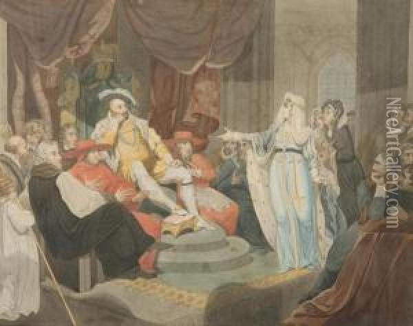 An English King Accused. Oil Painting - Karl Anton Heinrich Mucke