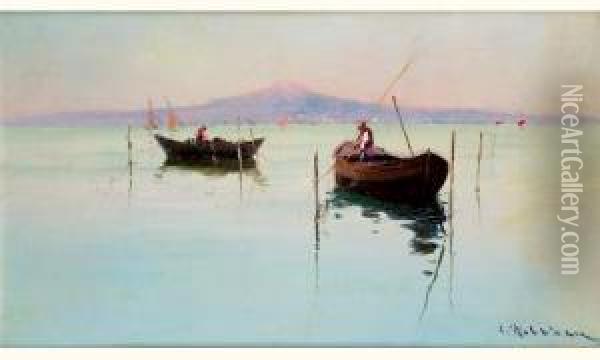 La Baie De Naples Oil Painting - Louis Nattero